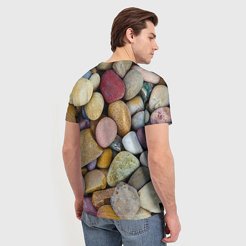 Мужская футболка Морская галька - пляж / 3D-принт – фото 4