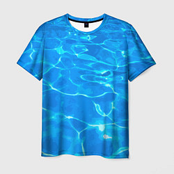 Мужская футболка Абстрактные волны бассейна - текстура
