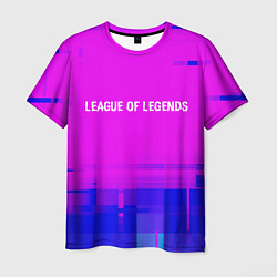 Мужская футболка League of Legends glitch text effect: символ сверх