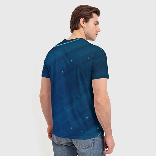Мужская футболка Real madrid голубая абстракция / 3D-принт – фото 4