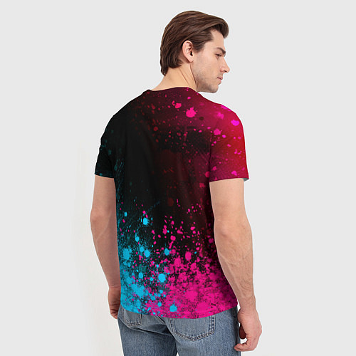 Мужская футболка West Ham - neon gradient: символ сверху / 3D-принт – фото 4