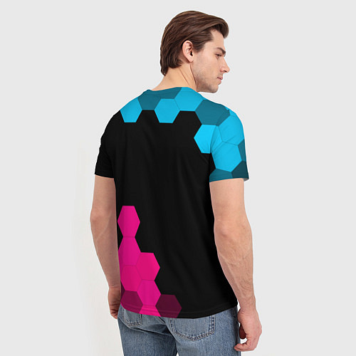 Мужская футболка Zelda - neon gradient: надпись, символ / 3D-принт – фото 4