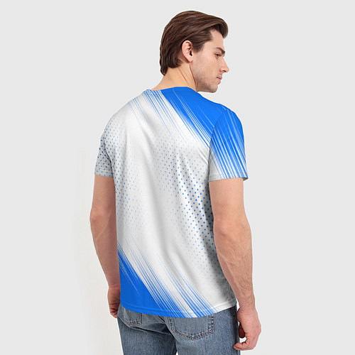 Мужская футболка Bmw синяя текстура / 3D-принт – фото 4