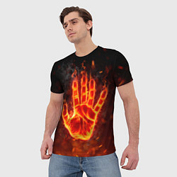 Футболка мужская Рука в огне, цвет: 3D-принт — фото 2