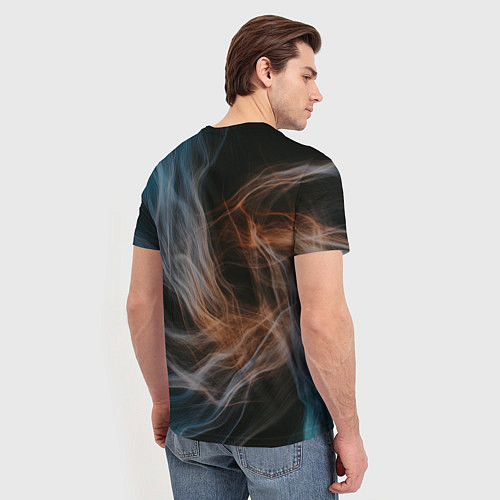 Мужская футболка Множество абстрактных линий во тьме / 3D-принт – фото 4