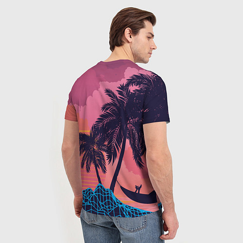 Мужская футболка Человек отдыхает в гамаке под пальмами / 3D-принт – фото 4