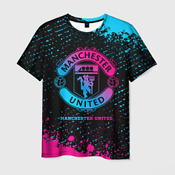 Мужская футболка Manchester United - neon gradient