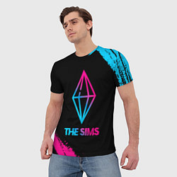 Футболка мужская The Sims - neon gradient, цвет: 3D-принт — фото 2