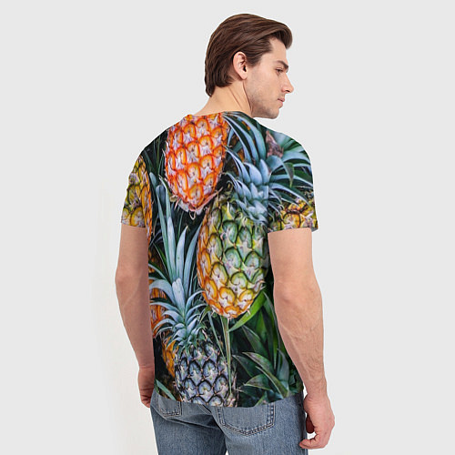 Мужская футболка Фон из ананасов / 3D-принт – фото 4