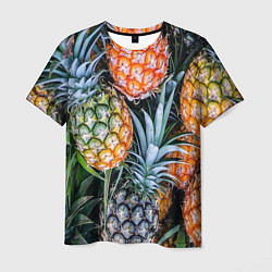 Мужская футболка Фон из ананасов