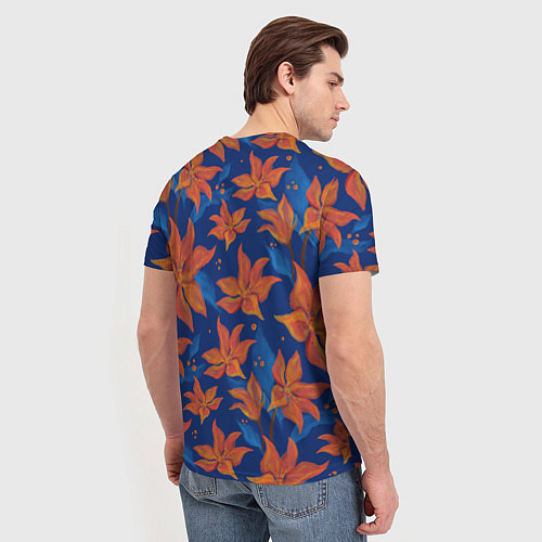 Мужская футболка Осенние абстрактные цветы / 3D-принт – фото 4