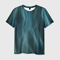 Мужская футболка Прерывистый абстрактный синий дым во тьме
