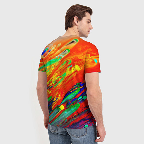 Мужская футболка Неоновый градиент красок / 3D-принт – фото 4