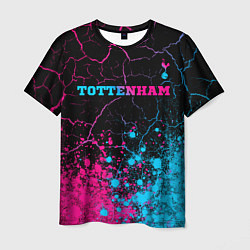 Мужская футболка Tottenham - neon gradient: символ сверху