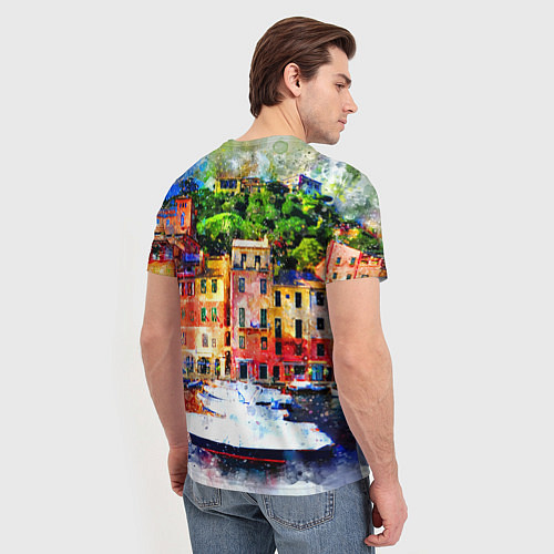 Мужская футболка Картина красочный город / 3D-принт – фото 4