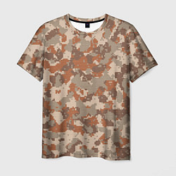 Мужская футболка Цифровой камуфляж - серо-коричневый