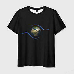 Мужская футболка Планета Земля в руках человека