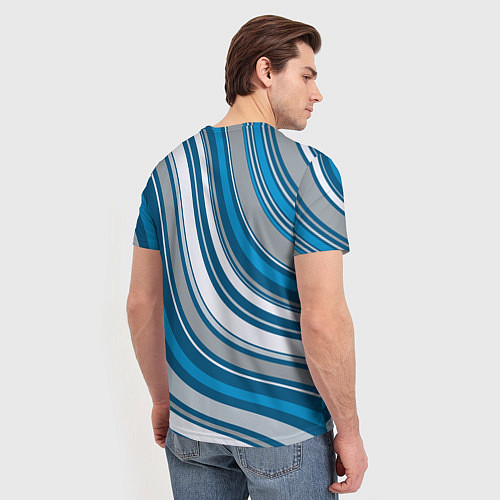 Мужская футболка Волнистые полосы - текстура / 3D-принт – фото 4