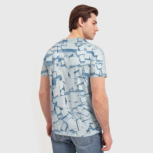 Мужская футболка Множество белых кубов в абстракции / 3D-принт – фото 4