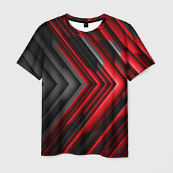Футболка мужская Чёрно-красный паркет графика, цвет: 3D-принт