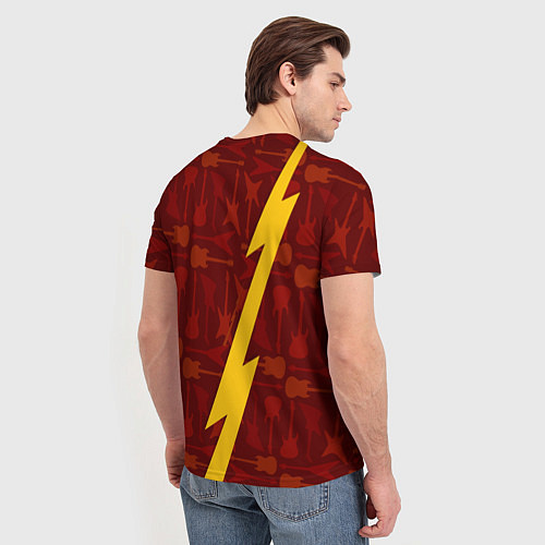 Мужская футболка Bon Jovi гитары и молния / 3D-принт – фото 4