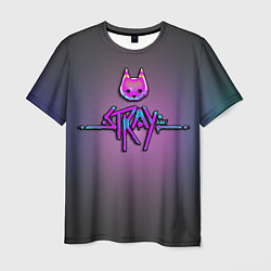 Мужская футболка Stray logo neon