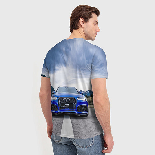 Мужская футболка Audi ABT - sportsline на трассе / 3D-принт – фото 4