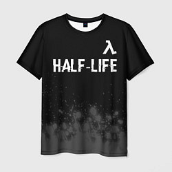 Мужская футболка Half-Life glitch на темном фоне: символ сверху