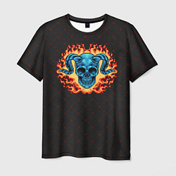 Мужская футболка Череп в огне - хэллоуин