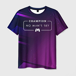 Мужская футболка No Mans Sky gaming champion: рамка с лого и джойст