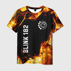 Футболка мужская Blink 182 и пылающий огонь, цвет: 3D-принт
