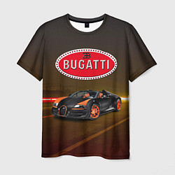 Мужская футболка Bugatti на ночной дороге