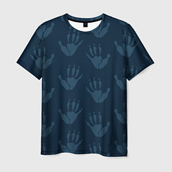 Мужская футболка Лапки опоссума синие