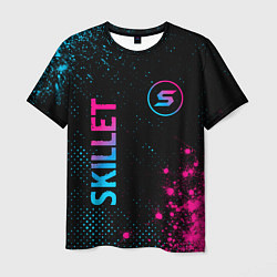 Мужская футболка Skillet - neon gradient: надпись, символ