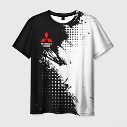 Мужская футболка Mitsubishi - черно-белая абстракция