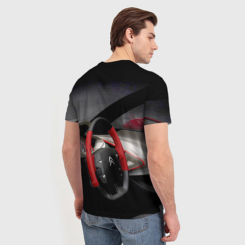 Мужская футболка Ситроен - салон - Steering wheel / 3D-принт – фото 4