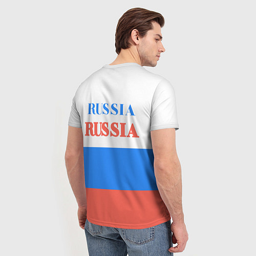 Мужская футболка Цвета флага России Russia / 3D-принт – фото 4