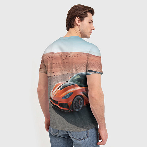 Мужская футболка Chevrolet Corvette - Motorsport - Desert / 3D-принт – фото 4
