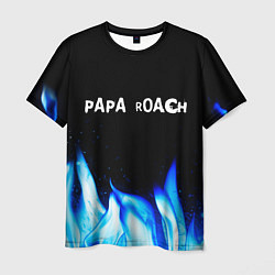 Мужская футболка Papa Roach blue fire