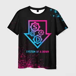 Мужская футболка System of a Down - neon gradient