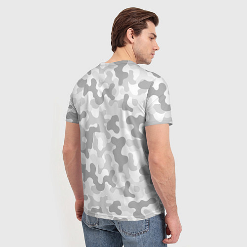 Мужская футболка Камуфляж цифра светло-серый крупный / 3D-принт – фото 4
