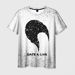 Мужская футболка Date A Live с потертостями на светлом фоне