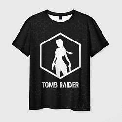 Мужская футболка Tomb Raider glitch на темном фоне