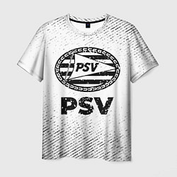 Мужская футболка PSV с потертостями на светлом фоне