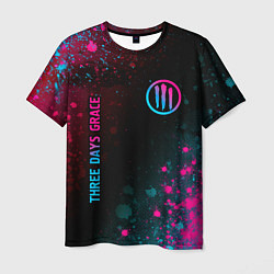 Мужская футболка Three Days Grace - neon gradient: надпись, символ