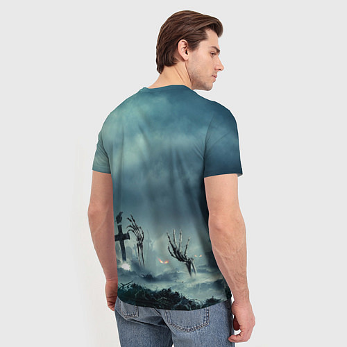 Мужская футболка Череп зомби / 3D-принт – фото 4