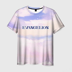 Мужская футболка Evangelion sky clouds