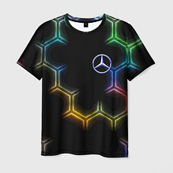 Футболка мужская Mercedes - neon pattern, цвет: 3D-принт