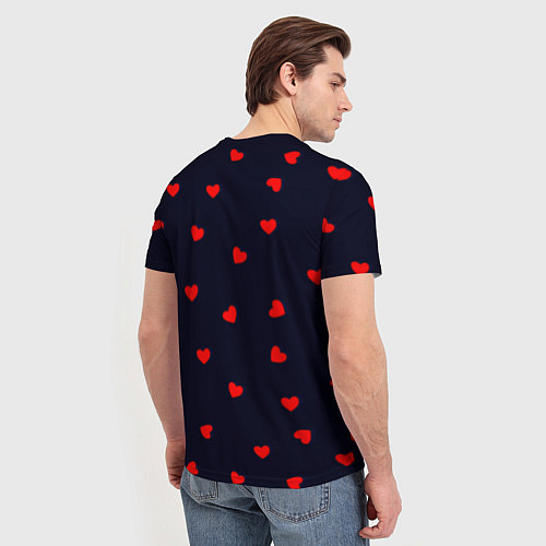Мужская футболка Сердечки / 3D-принт – фото 4