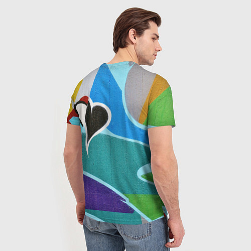 Мужская футболка Граффити сердце / 3D-принт – фото 4